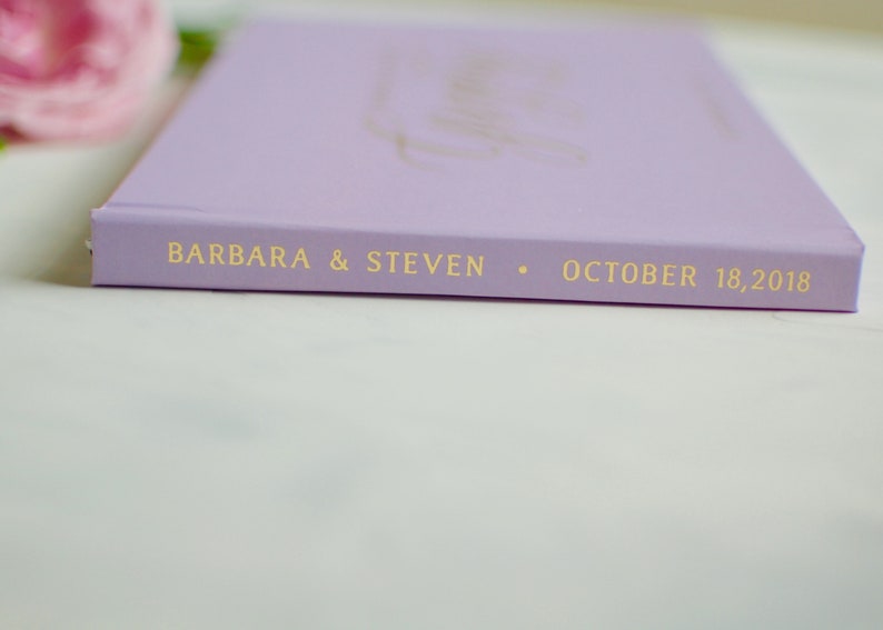 Lilac Wedding Guest Book. Purple Wedding Guest Book. Custom Etsy