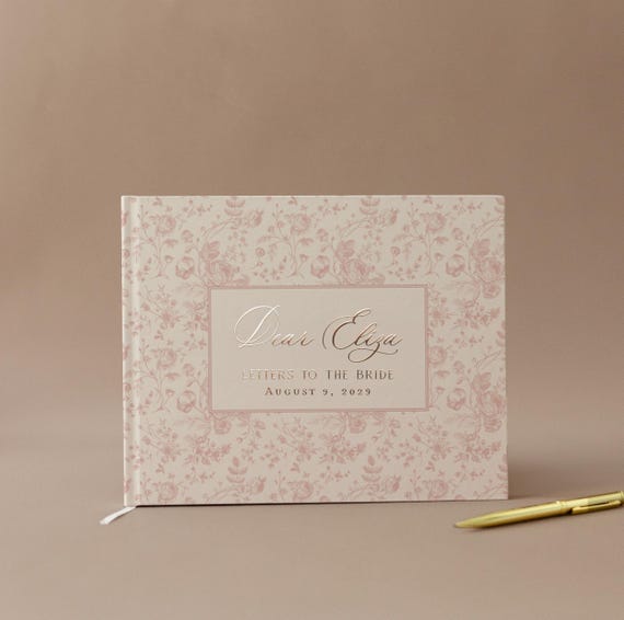 Personalized Bridal Shower Guest Book Wedding Keepsake Memory Book for Bride Letters to Bride Shower Gift Couple Shower Guest Book