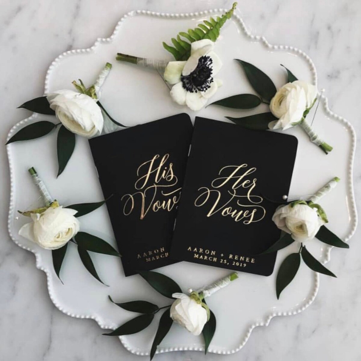 Black Personalized Wedding Vow Books, Custom Wedding Vow Booklets, Black and Gold Vow Books - Etsy
