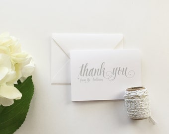 Wedding Thank You Cards (set of 10) - Personalized thank you cards - thank you cards - custom thank you card - modern calligraphy cards