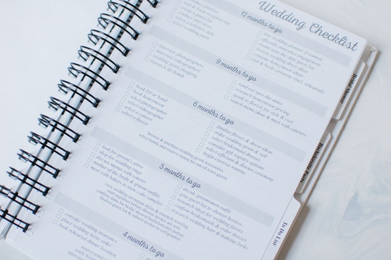 Rose Gold Wedding Planner Blush Watercolor Wedding Planner Etsy