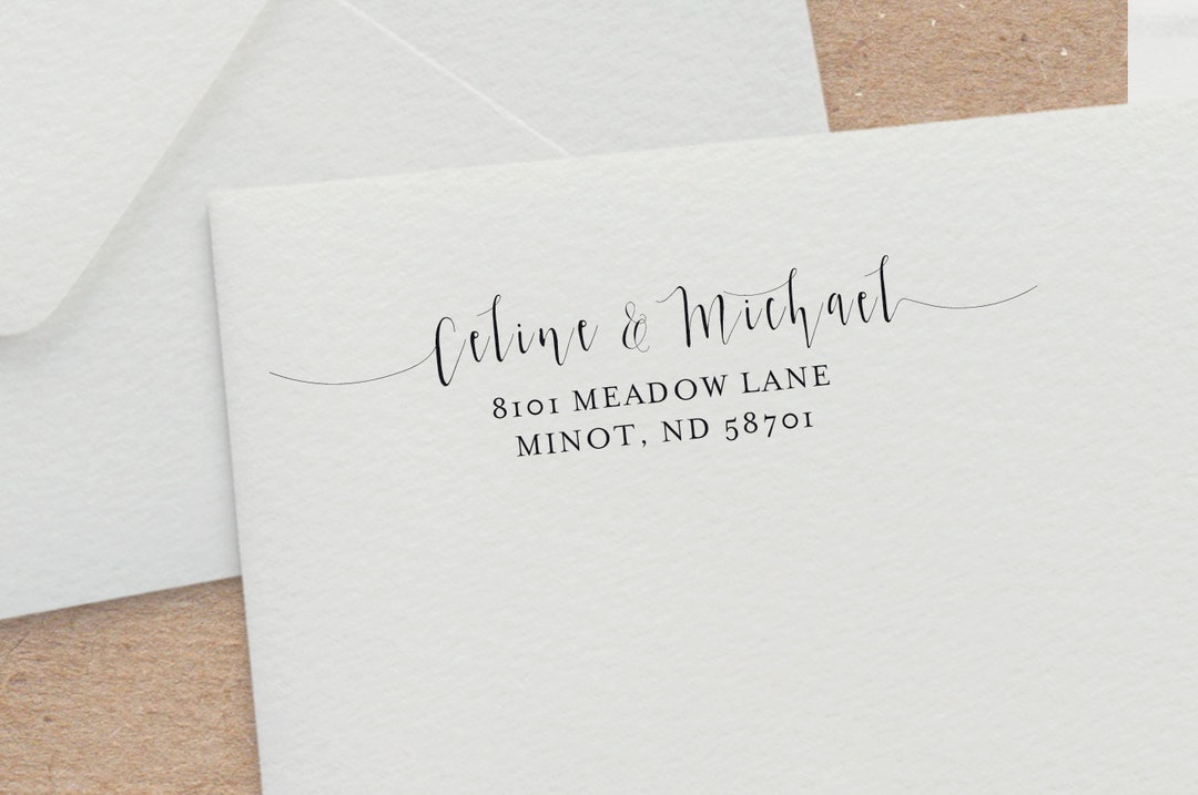 Modern Calligraphy Address Stamp - Wedding Invitation Stamp ...