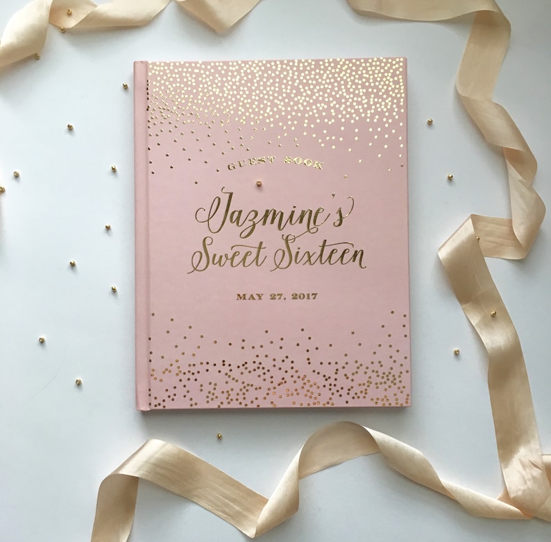 Quinceanera Guest Book Sweet Sixteen Guest Book Blush and Etsy