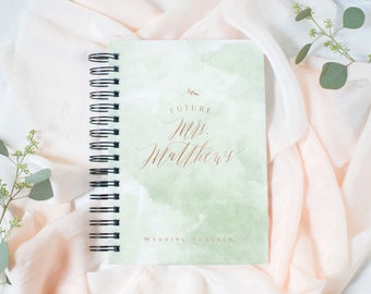 Sage Green Wedding Planner, Sage Watercolor Wedding Planner Book, Custom Wedding Planner Book, Personalized Wedding Planner, Wedding Planner