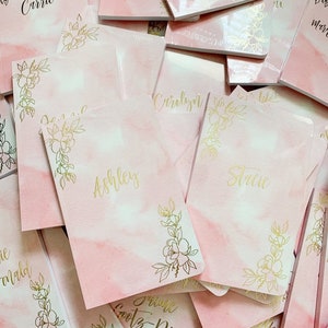 Personalized Notebook, Gold Foil Notebook, Bridesmaid Gift, Personalized Bridesmaid Notebook, Pink Watercolor Notebook