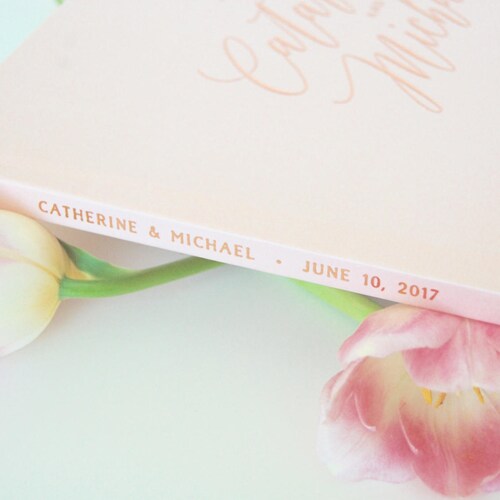 Personalized Wedding Guest Book, Blush and Rose Gold Wedding Guestbook, Custom Guest Book, Rose Gold Wedding Guest Book, Photo orders Book