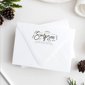 Custom Address Stamp, Self Ink Return Address Stamp, Personalized Address Stamp, Self Ink Custom Address Stamp, Christmas Address Stamp