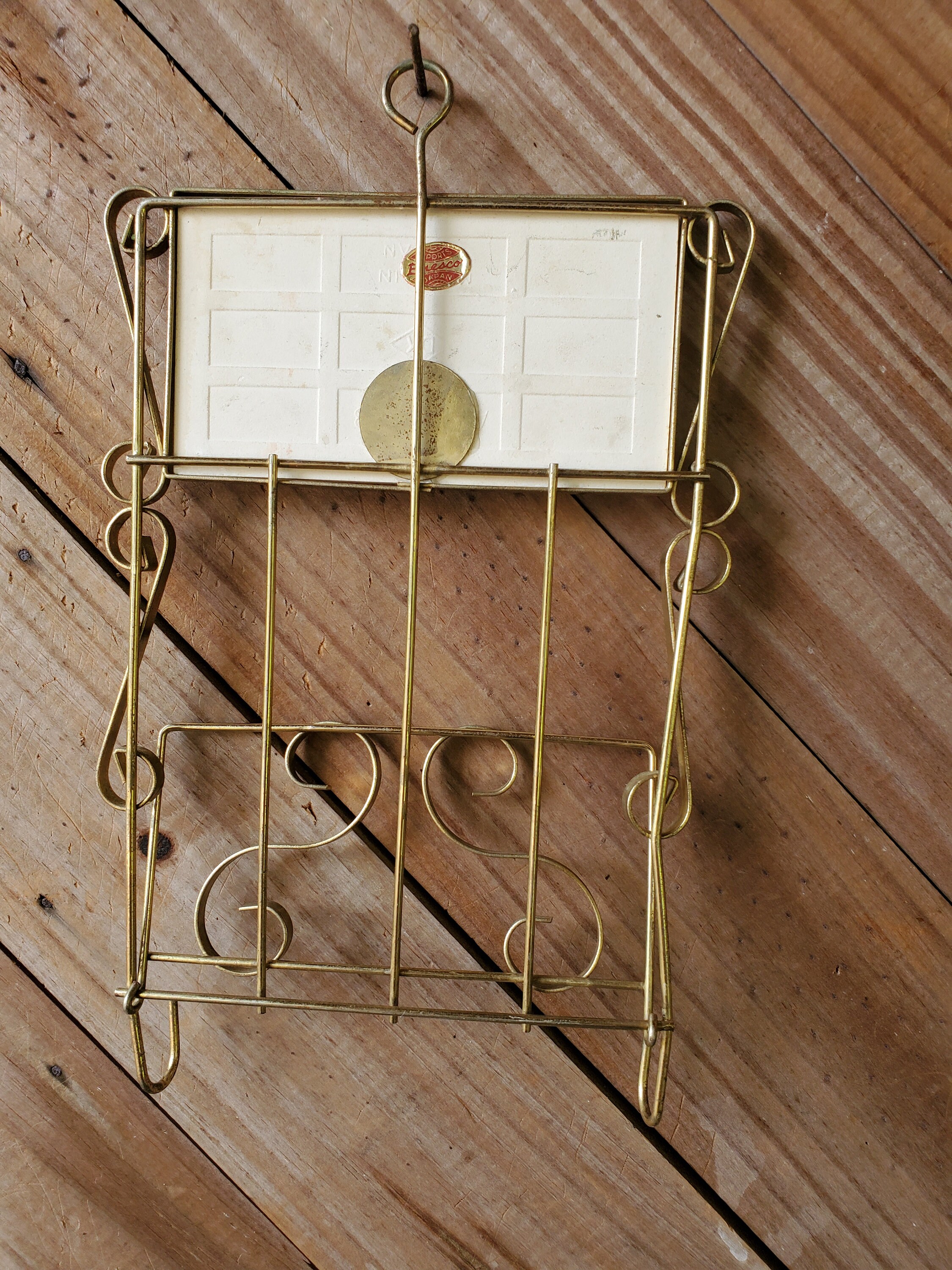 Mail Holder Metal Wall Hanging Vintage Enesco Tile A Taxpayer Etsy