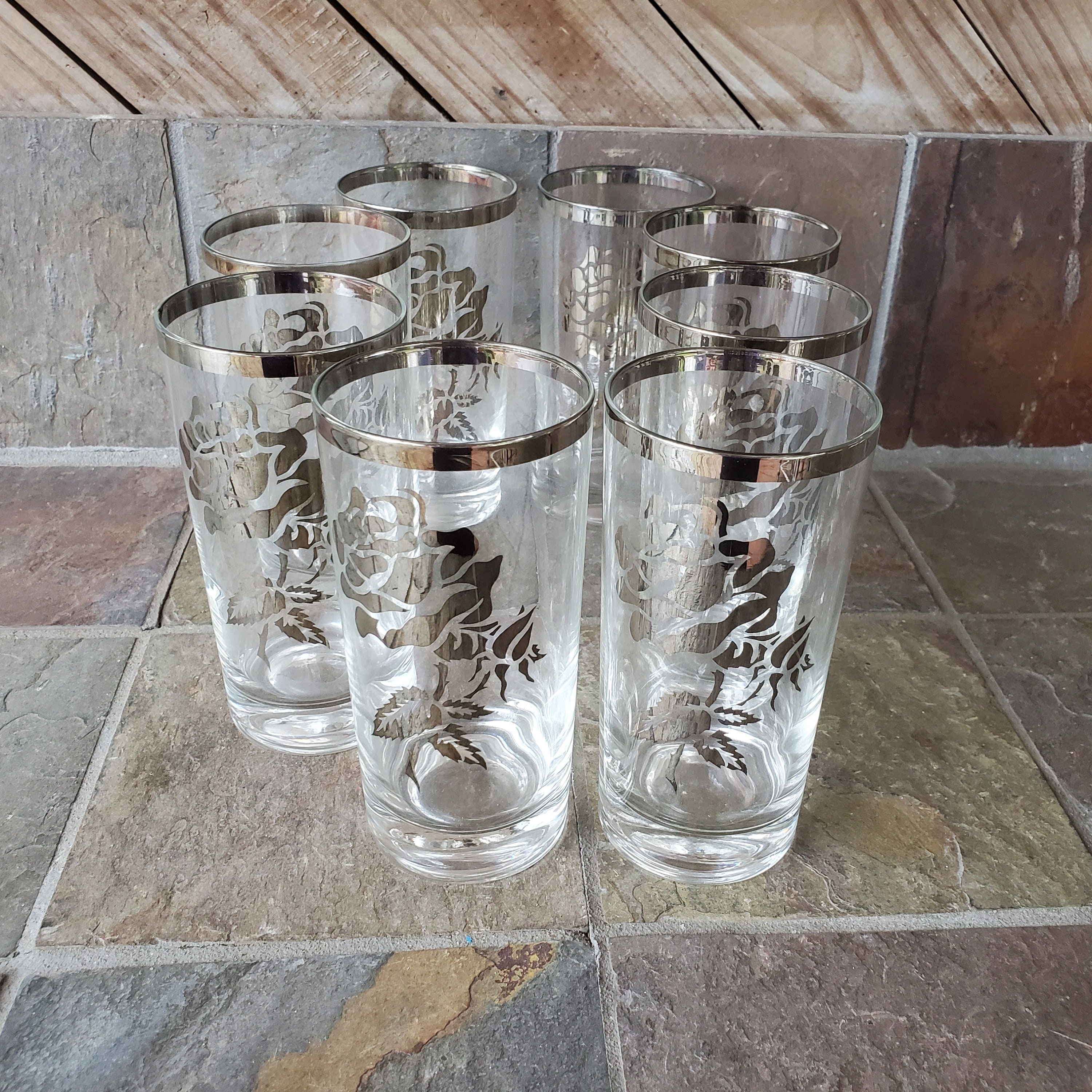 silver water glass