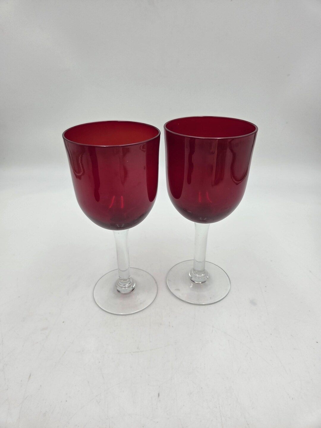Red Glass Wine Glass Vintage - Etsy