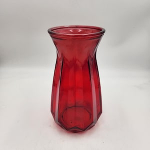 Flower Vase Red Glass Ariel XL Vintage