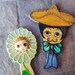 Hand Painted Hand Mirror Made in Feranza Mexico Senor And Senorita Set of 2