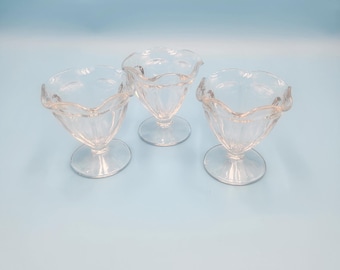 Vintage 1960s Anchor Hocking Glass Icecream Dessert Dish Cup Vintage 1960s Anchor Hocking Glass Icecream Dessert Dish Cup