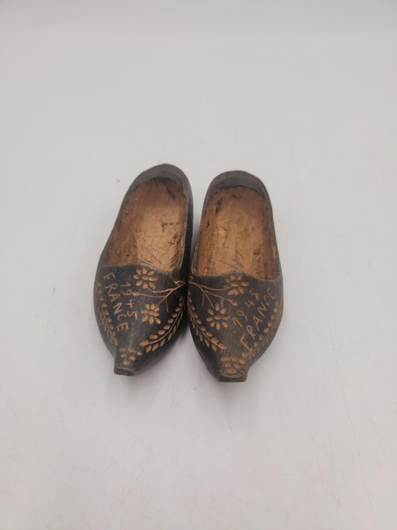 French Clogs 1945 World War II Era Vintage Wood Clogs
