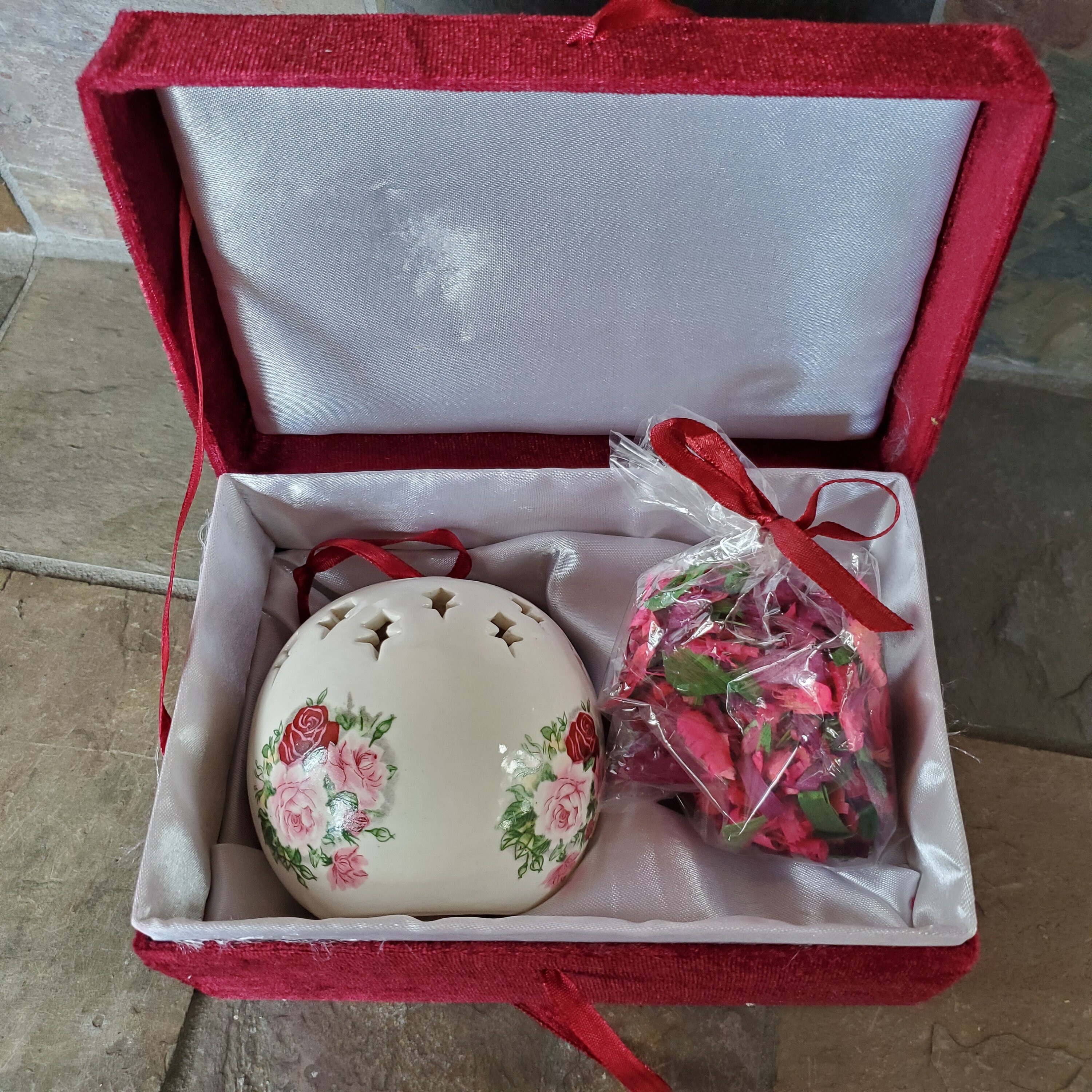 Potpourri Ceramic Ornament Rose Floral Scented Potpourri Ball Etsy