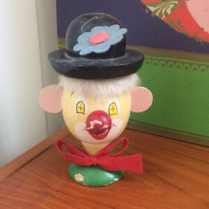 Vintage Wood Clown Head Bank