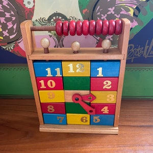 Vintage Wood Blocks Clock