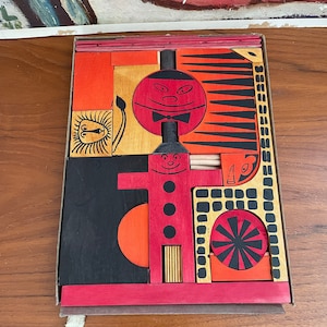 Mid Century Modern Circus Wood Puzzle