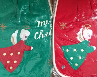 Green felt bottle apron