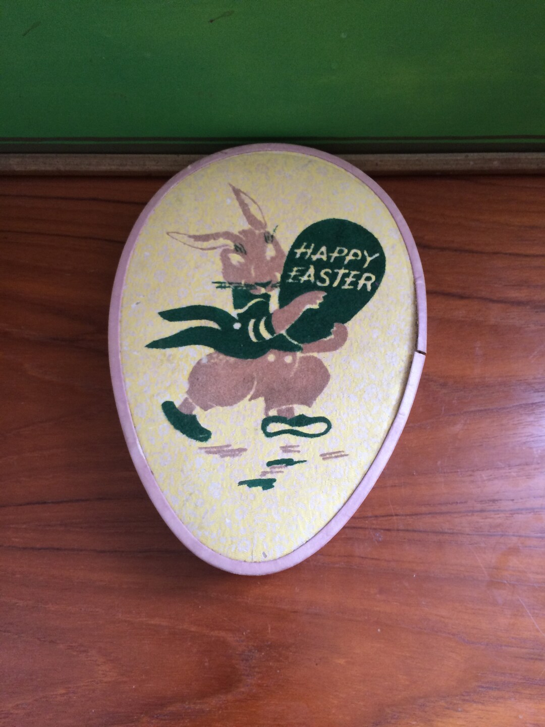 Vintage See's Eggshaped Happy Easter Box With Velvet Etsy