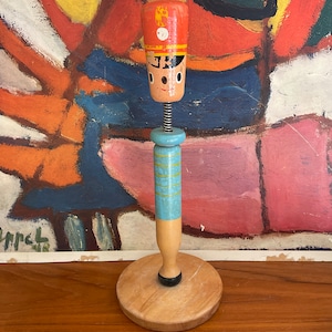 Vintage Japan Wood Soldier Ring Toss Game/Decor