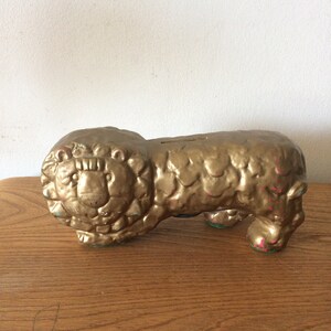 Mid Century Paper Mache Lion Bank