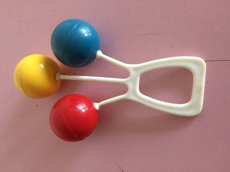 Vintage Rattle in Primary Colors Etsy