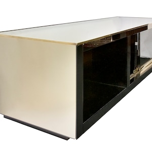 Italian mid-century mirrored sliding doors TV sideboard stand