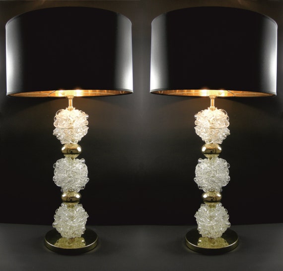 Italian Murano Glass Table Lamps, Italian Table Lamps