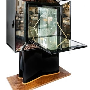 Italian Art Deco mirrored bar cabinet by Valzania