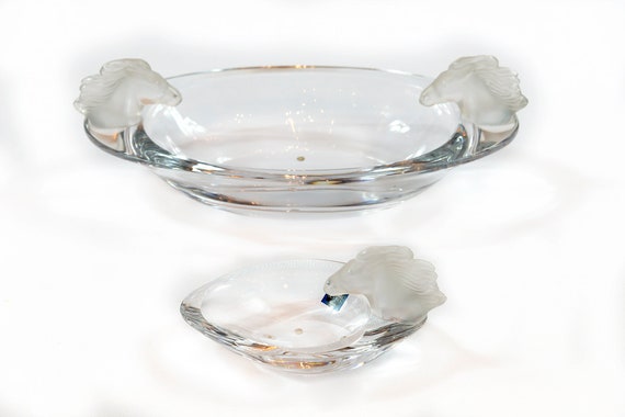 Set Of Sevres Crystal Bowls Decorated With Horse Heads Etsy