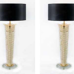 Pair italian Murano glass table lamps