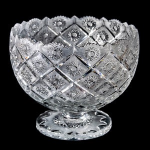 Large hand-cut crystal vase centerpiece