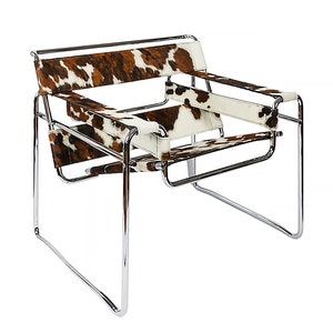 Marcel Breuer Wassily style armchair in cowhide