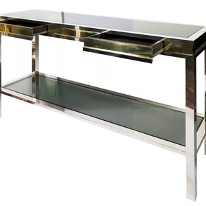 Mid-century italian console table with drawers by Willy Rizzo, 1970’s