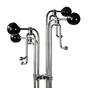 Mid-century italian chrome and marble coat rack / stand