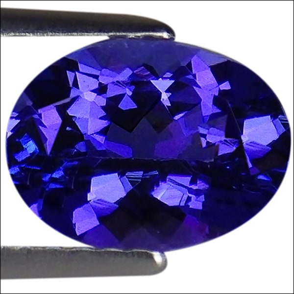 1.65 Ct IGI Certified AA+ Natural D Block Tanzanite Gemstone Medium Plus Bluish Violet Oval Cut