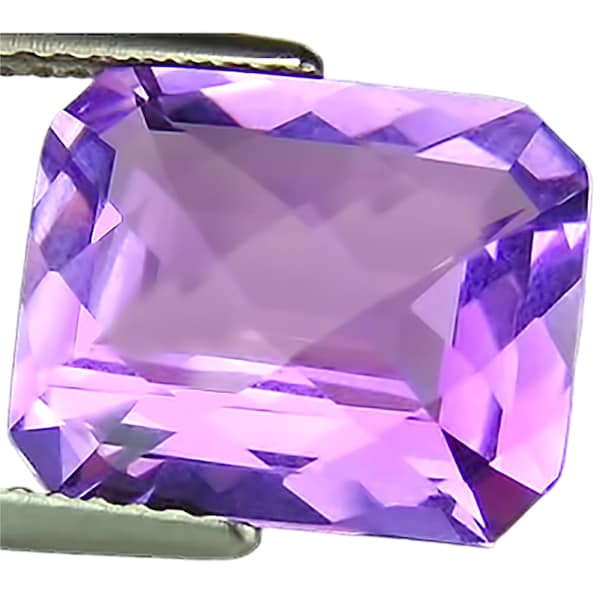 4.78 Ct Natural Amethyst Gemstone Purple Color Excellent Emerald Checker Cut