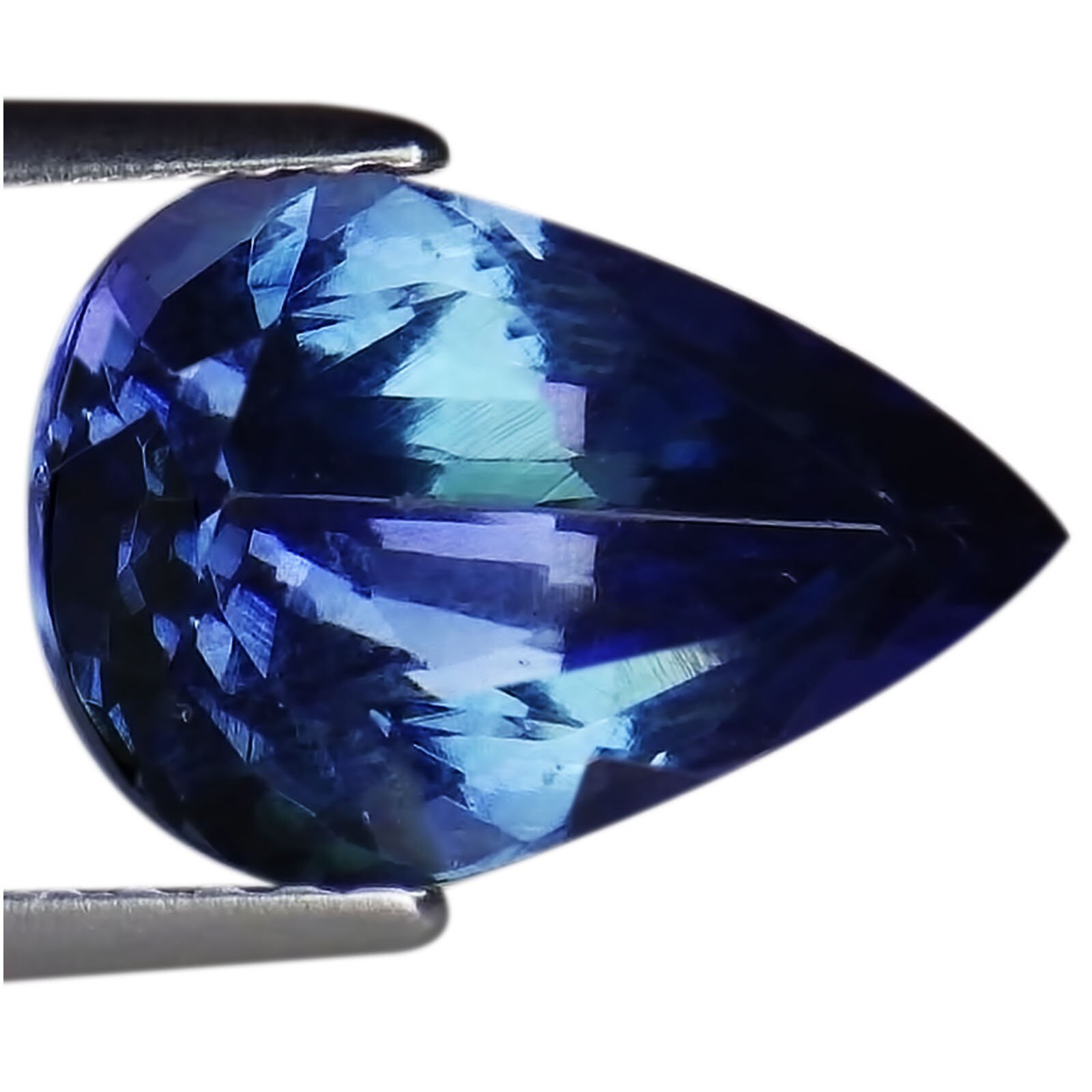 2.15 Ct A Natural D Block Tanzanite Gemstone Medium Light Green Violet Heart Cut