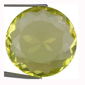 21.36 Ct Natural Lemon Quartz Gemstone Lemon Yellow Color Round Cut
