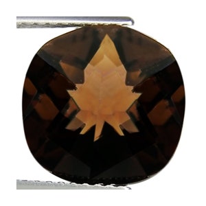 5.02 Ct Natural Smoky Quartz Gemstone Brown Color Cushion Checker Cut