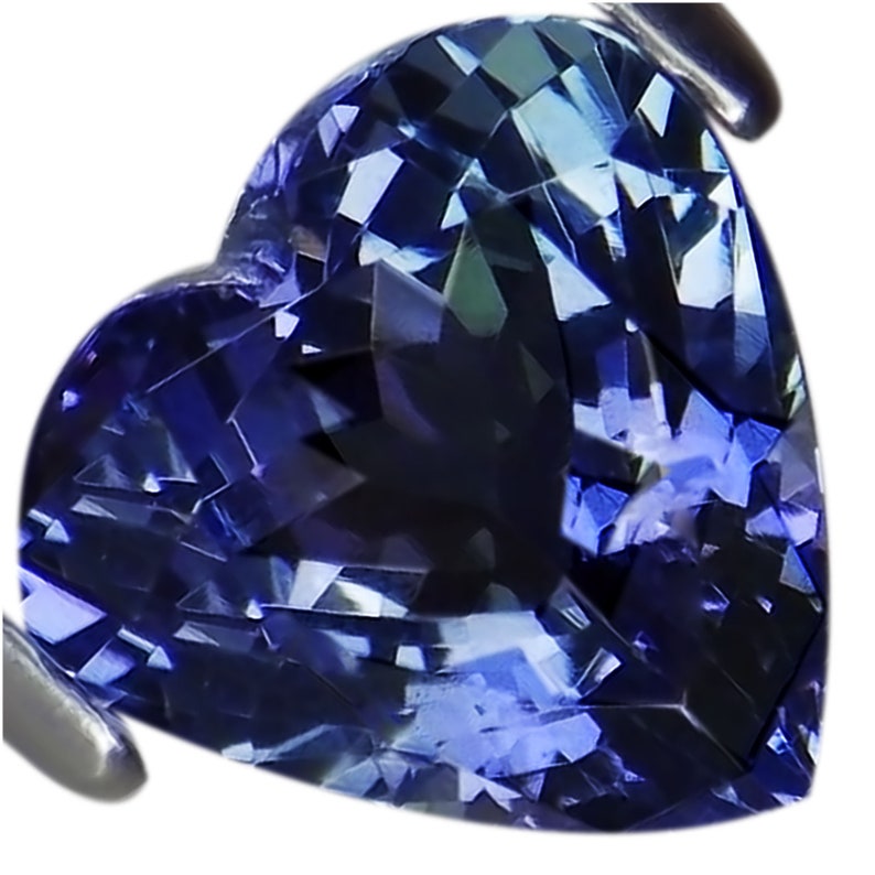 2.15 Ct A Natural D Block Tanzanite Gemstone Medium Light Green Violet Heart Cut