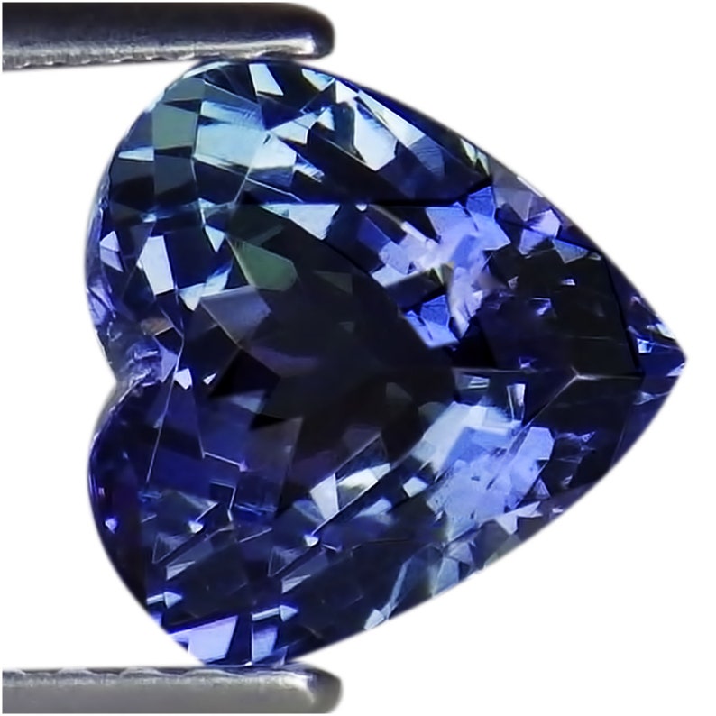2.15 Ct A Natural D Block Tanzanite Gemstone Medium Light Green Violet Heart Cut