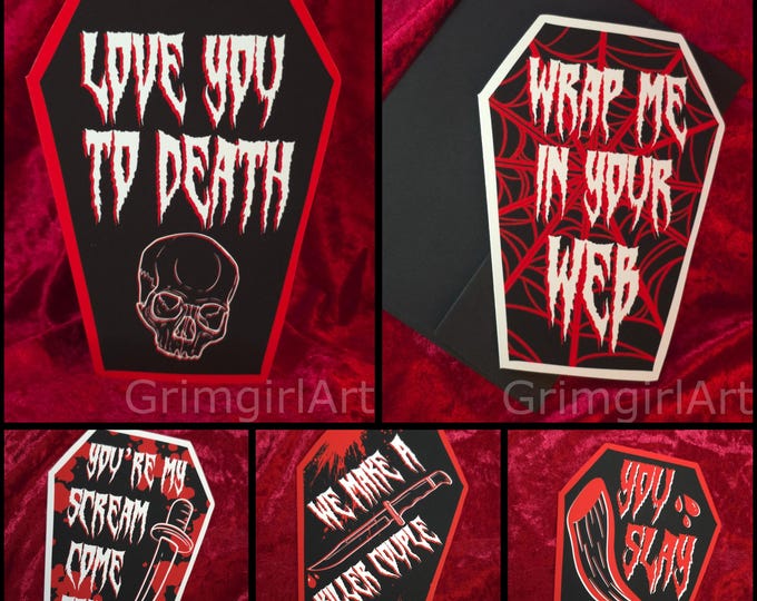 Coffin Cards - Red Edition - Multiple Designs!