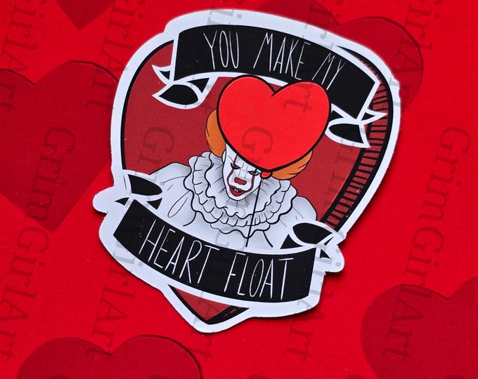 Horror Valentine Sticker - You Make My Heart Float