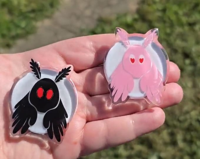 Mothman Original Acrylic Phone Grips - Pink and Black Versions!