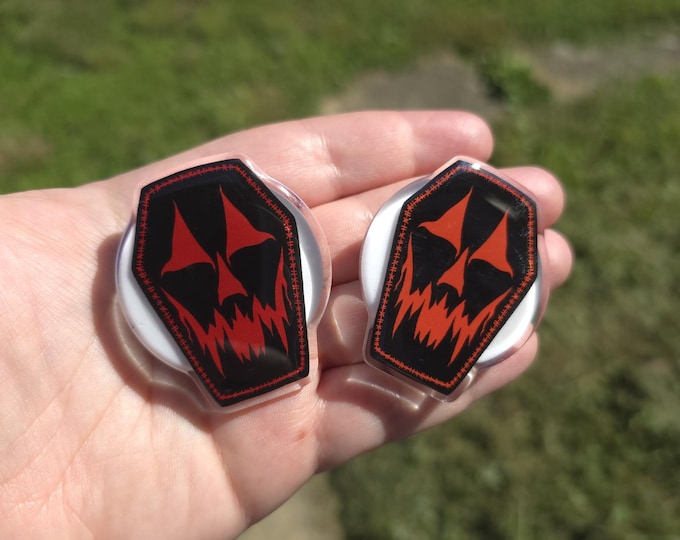 Phone Grip -Spooky Coffin - Orange and Red Options!