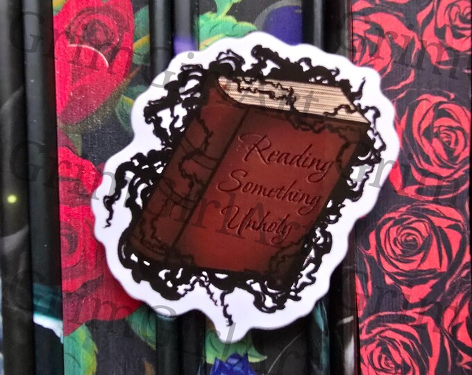 Book Sticker Reading Something Unholy