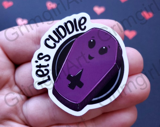 Coffin Sticker - Let's Cuddle