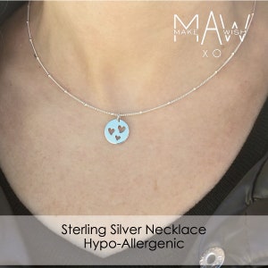 Mother Daughter Jewelry Set Heart Cutout Necklace Mommy and Me Jewelry Sterling Silver Heart Necklace Gift for Mom Mother Daughter Necklaces